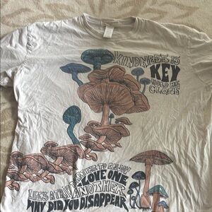 Graphic Tee with Mushroom Design